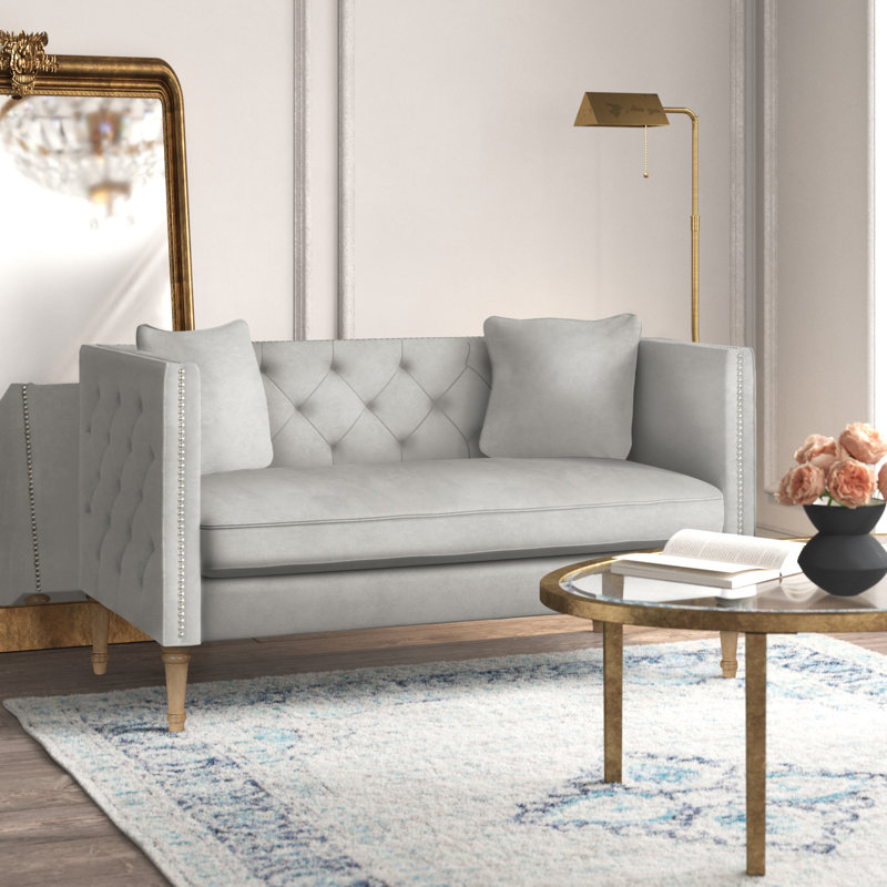 Kelly 53 Upholstered Settee Gray